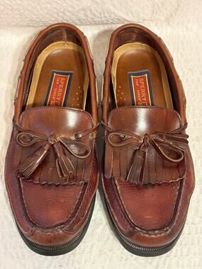 Sperry Top-Sider Lakewood Kiltie Tassle Boat Shoes Loafers Brown Leather Mens 10
